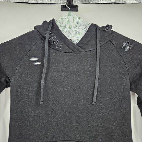 Distressed Black Hoodie - Picture 2 of 11